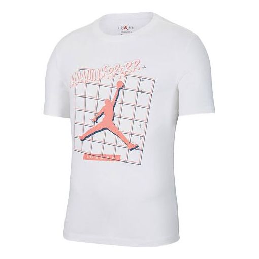 Air Jordan Casual Sports Round Neck Logo Short Sleeve White CT3707-100