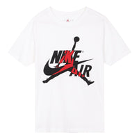 Air Jordan Jumpman Logo Printing Knit Sports Round Neck Short Sleeve White DH9493-100