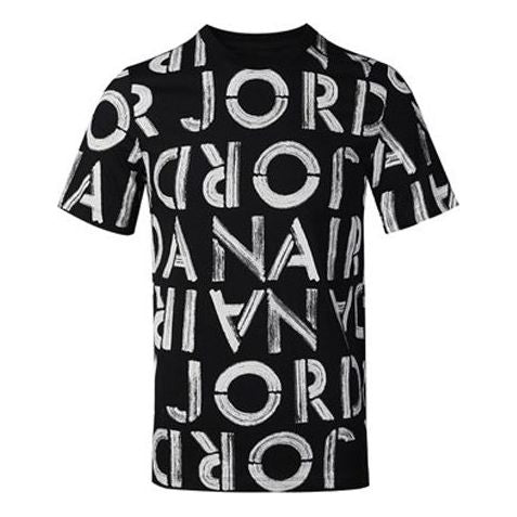 Air Jordan AS M J LBRAND SS AOP CREW T-shitr Black CN3587-010