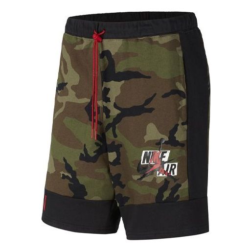 Air Jordan Jumpman Classics Camo Camouflage Knit Shorts Olive Green CU2908-222