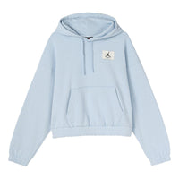 (WMNS) Air Jordan Casual Sports Knit Loose Hoodie Short Blue DD6999-438