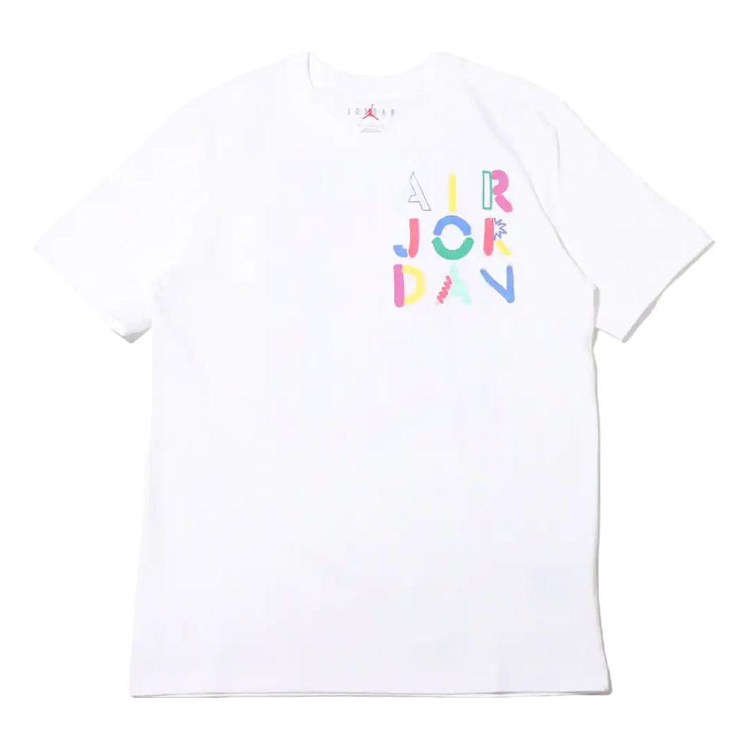 Air Jordan Brand Multi-Color Logo Printing Round Neck Short Sleeve White DM3079-100