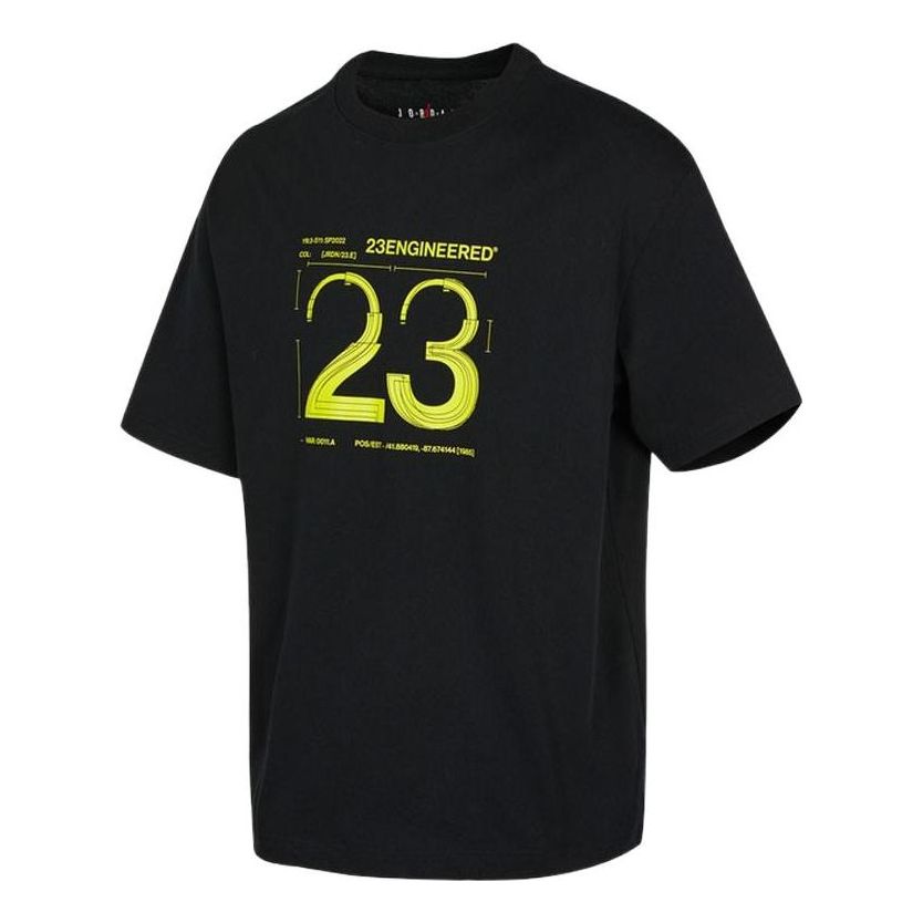 Men's Air Jordan SS22 23 Engineered Printing Short Sleeve Black T-Shirt DH8914-010