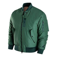 Men's Air Jordan Essentials Ma-1 Reversible Aviator Woven Padded Clothes Green Jacket DA9797-333