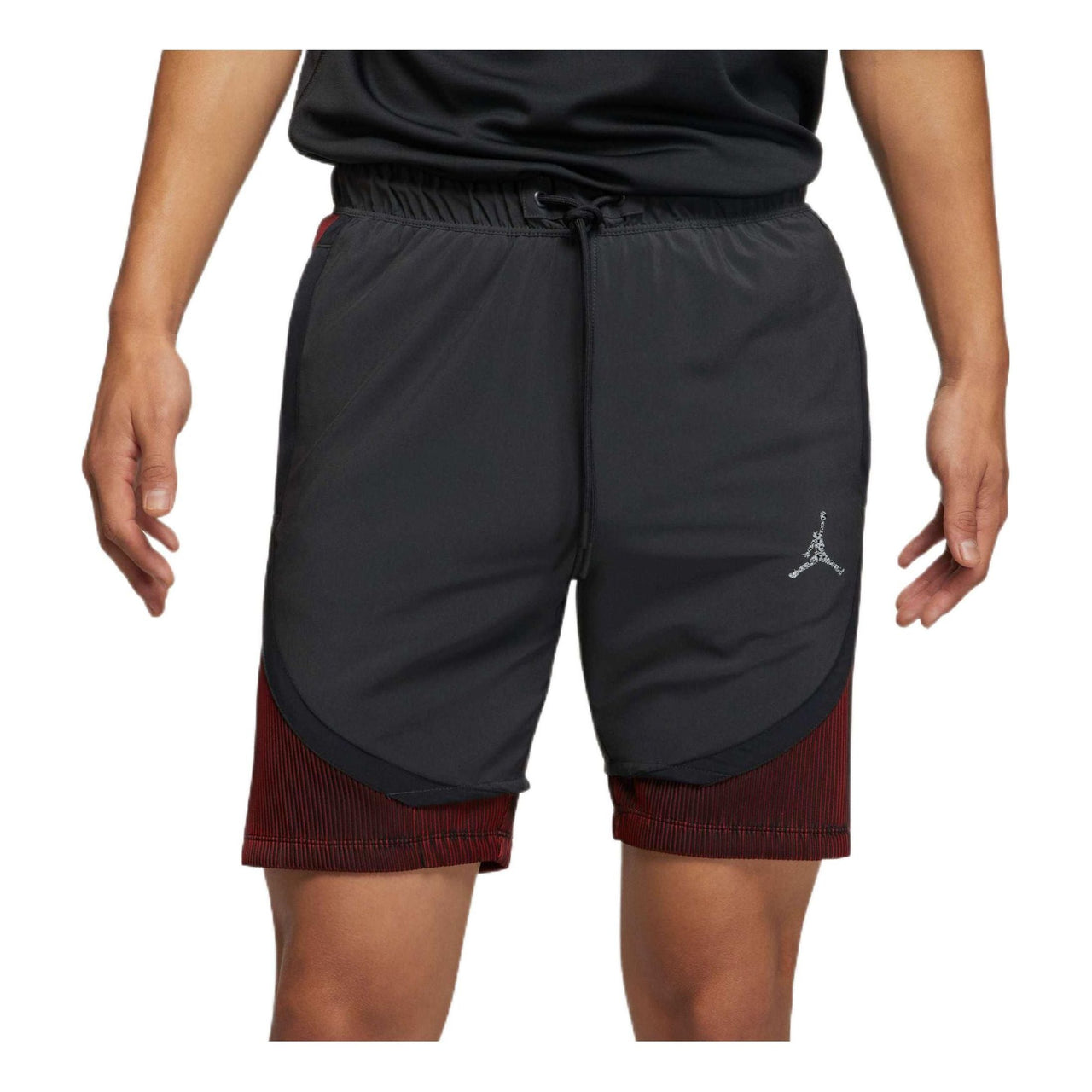 Men's Air Jordan SS22 Logo Micro Mark Lacing Casual Shorts Black DM1830-045