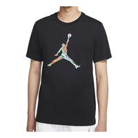 Air Jordan Flying Man Colorful Large Logo Short Sleeve Black DB3700-010