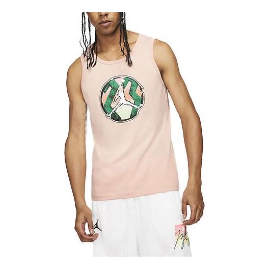 Air Jordan Printing Round Neck Sleeveless Vest Pink CZ8296-800