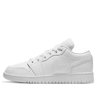 (GS) Air Jordan 1 Low 'Triple White Tumbled Leather' 553560-130