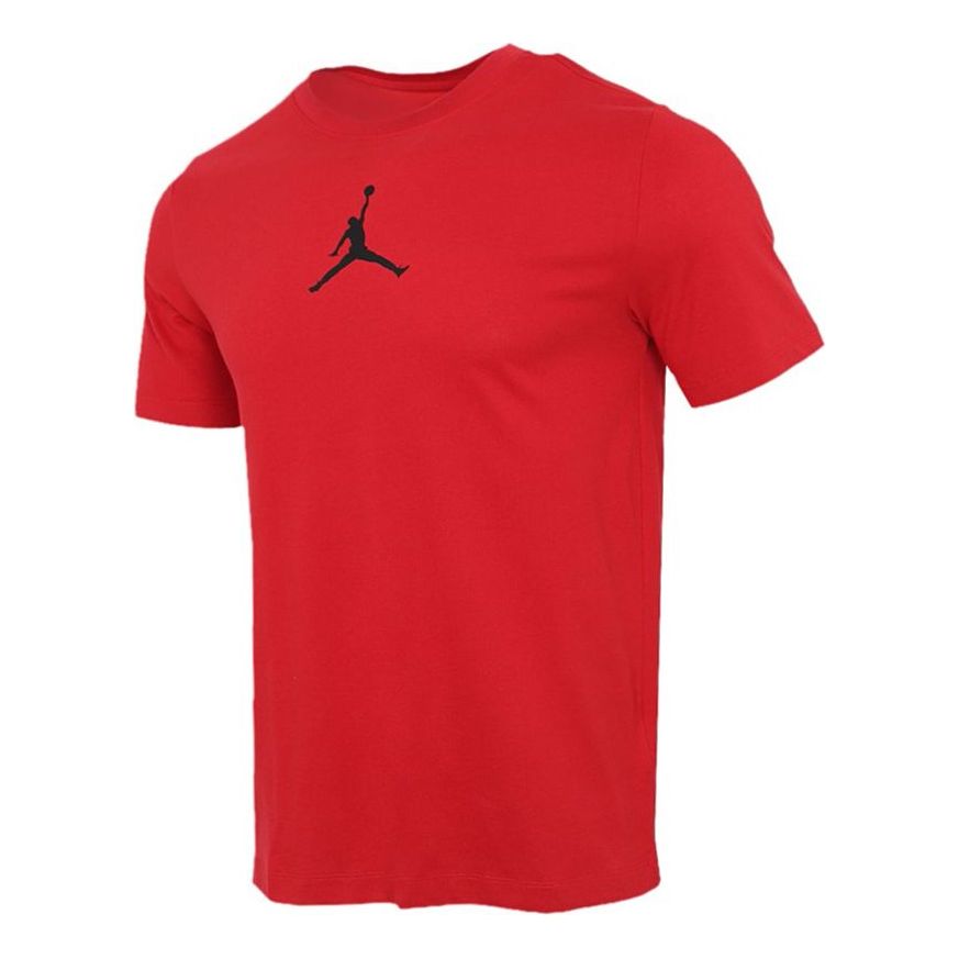 Air Jordan Jumpman Logo Printing Sports Quick Dry Round Neck Short Sleeve Red CW5191-687