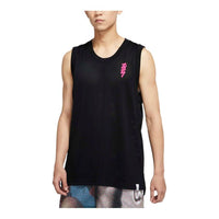 Men's Air Jordan Pattern Printing Mesh Round Neck Sports Vest Black DR2112-010