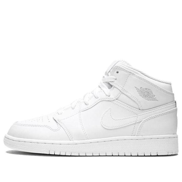 (GS) Air Jordan 1 Retro Mid 'Triple White' 554725-104