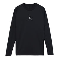 Air Jordan DRI-FIT Logo Printing Round Neck Sports Pullover Long Sleeves Black DC9740-010