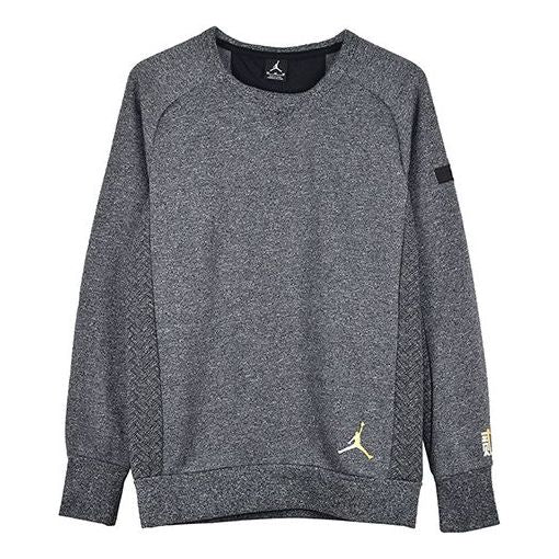 Air Jordan CNY Chinese New Year Icon Fleece Crew 'Black Grey' 907925-010