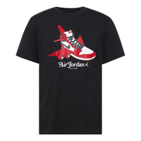 Air Jordan Shoe Alphabet Printing Short Sleeve Black CN3597-010