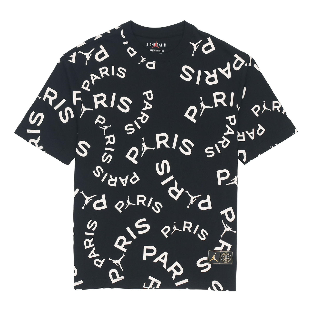 Air Jordan Paris Saint-Germain Jock Tag Alphabet Short Sleeve Black CK9788-010