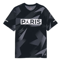 Air Jordan Paris Saint-Germain Pattern Short Sleeve 'Black Grey' BQ8387-010