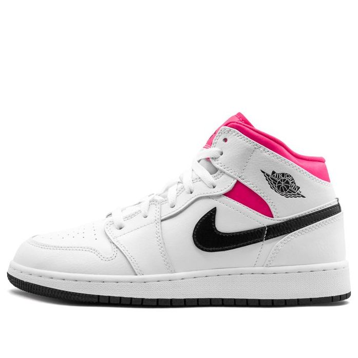 (GS) Air Jordan 1 Retro Mid 'White Black Hyper Pink' 555112-106