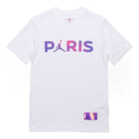 Air Jordan Paris Saint-Germain Casual Sports Round Neck Short Sleeve White CZ0802-100