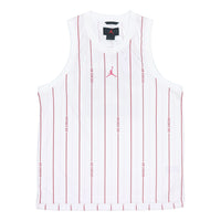 Air Jordan Stripe Logo Loose Breathable Mesh Sports Vest White DM1381-100