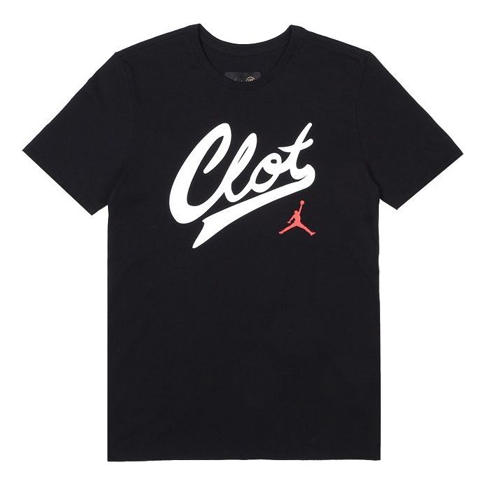 Air Jordan x CLOT Crossover Printing Round Neck Short Sleeve Asia Edition Black AV6261-010