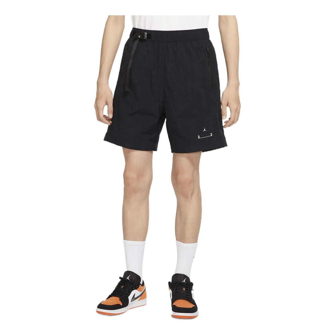 Air Jordan Solid Color Logo Woven Casual Shorts Black DQ7876-010