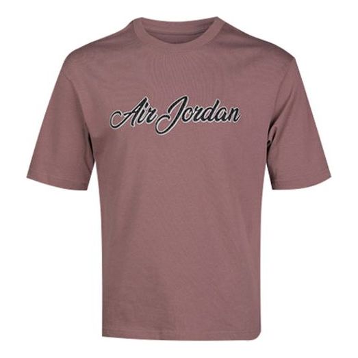 Air Jordan Remastered Logo Embroidered Round Neck Short Sleeve Purple Gray CJ6218-298