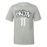 Air Jordan NBA Statement Edition Brooklyn Nets Kyrie Irving 11 Basketball Sports Short Sleeve Gray CV9963-074