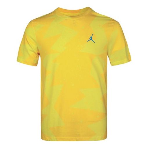 Air Jordan Printed Poolside Splash Ink Printing Short Sleeve Yellow CJ6216-728