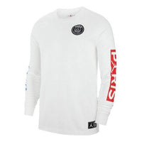 Air Jordan Chest Round Neck Pullover Long Sleeves T-Shirt Men's White BQ8382-101