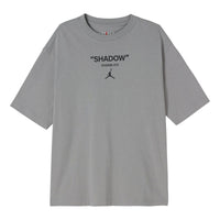 Air Jordan Solid Color Logo Alphabet Round Neck Short Sleeve Gray DV9727-062