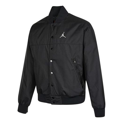 Men's Air Jordan Logo Baseball Collar Jacket Autumn Black DJ0878-010