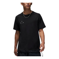 Men's Air Jordan Alphabet Printing Straight Short Sleeve Black T-Shirt DQ8070-010