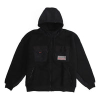 Air Jordan Zipper Fleece Windproof Stay Warm Hooded Jacket Black CT3555-010