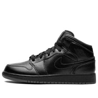 (GS) Air Jordan 1 Retro Mid 'Black Dark Grey Outsole' 554725-021