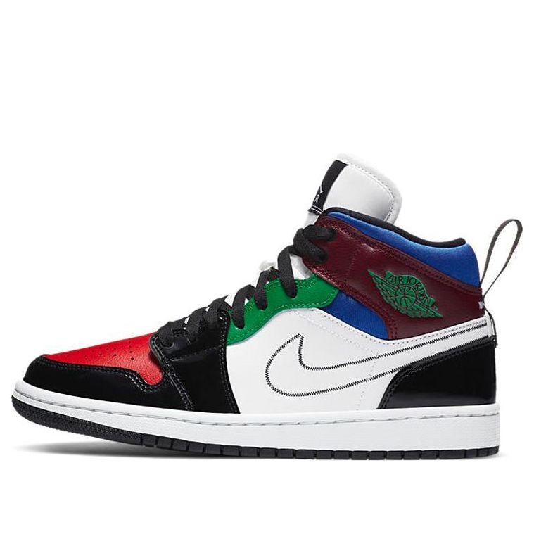 (WMNS) Air Jordan 1 Mid SE 'Black White Multi-Color' DB5454-001