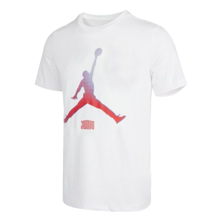 Air Jordan Jumpmanteecrew Casual Sports Breathable Printing Short Sleeve White DO8905-100