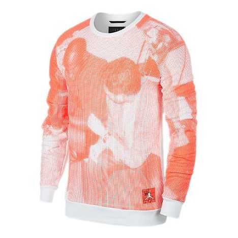 Air Jordan Fleece Printing Round Neck Orange BQ1384-100